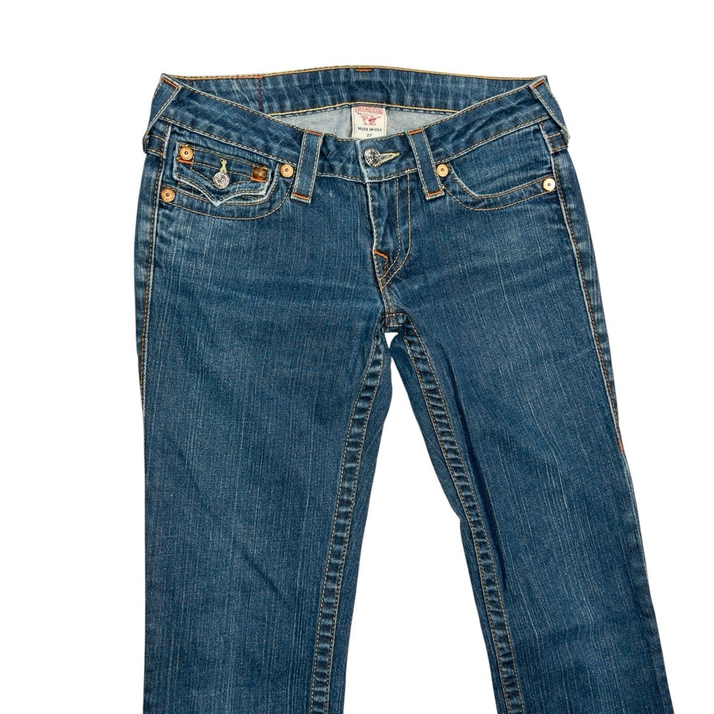 True Religion Billy Straight Jeans Womens Size 27 Western Rodeo School Denim - Picture 5 of 14